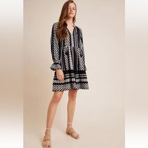 Anthropologie Maeve Dress Black Dominique Tunic Size M